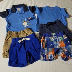 Gymboree 6-12 Month Used 4 pair shorts 2 Shirts.